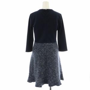 MAX&CO. 近年モデル フレアワンピース ひざ丈 アルパカ混 ウール混 切替 S 紺 ネイビー
