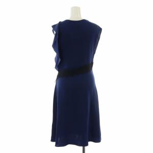 3.1 phillip lim ワンピース ひざ丈 レース フリル ノースリーブ 2 M 紺 ネイビー /XK GY09