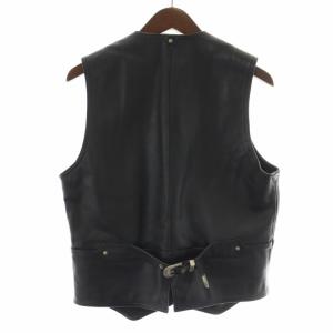 HARLEY DAVIDSON レザーベスト 牛革 シングル L 黒 ブラック