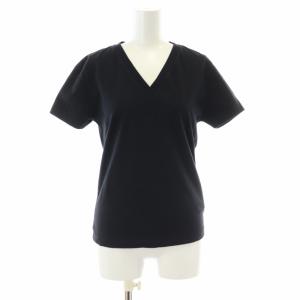 21SS パックT Tシャツ カットソー Vネック 刺繍 ロゴ S 黒 ブラック S52GC0189 /XK