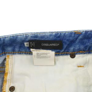 DSQUARED2 13SS SUPER SLIM CROPPED デニムパンツ ジーンズ ボタンフライ ダメージ加工 リペア加工 42 L インディゴブルー