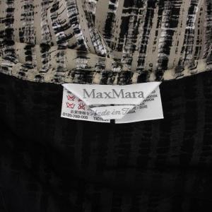Max Mara ラップスカート ひざ丈 ストライプ柄 シルク 42 L ベージュ 黒 ブラック /BM GY09