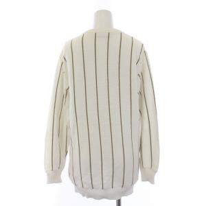 Christian Dior ニット カーディガン 長袖 クルーネック ストライプ M 白 ホワイト 3310