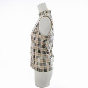 BURBERRY LONDON ノースリーブ カットソー モックネック ノバチェック 2 M ベージュ GY09