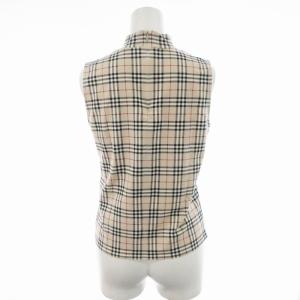 BURBERRY LONDON ノースリーブ カットソー モックネック ノバチェック 2 M ベージュ GY09