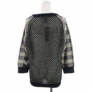 MARC by MARC JACOBS タグ付き ニット セーター 長袖 メッシュ チェック XS グレー 黒 ブラック GY09