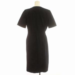 VALENTINO GARAVANI ワンピース 半袖 金ボタン シャツワンピース 肩パッド入 42 M ネイビー 紺