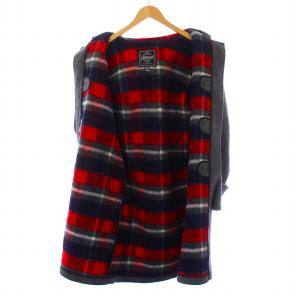 GLOVERALL ダッフルコート ロング トグルボタン 内側チェック ウール US38 M グレー