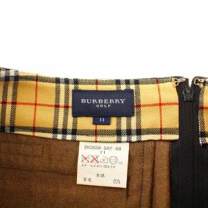 BURBERRY GOLF フレアスカート ミニ ノバチェック ウール ゴルフウェア 11 L 茶 ブラウン