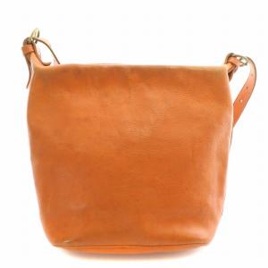 IL BISONTE ショルダーバッグ レザー ロゴ 型押し 茶 ブラウン