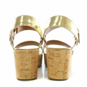 FABIO RUSCONI ストラップサンダル ラウンドトゥ コルクソール プラットフォーム 厚底 切替 37 23.5cm-24cm