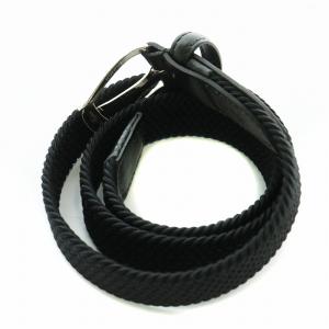 Brooks Brothers メッシュベルト バックル レザー 切替 編み込み 黒 ブラック