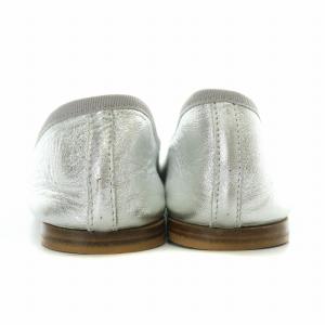 Repetto バレエシューズ パンプス フラット ラウンドトゥ リボン 装飾 39 24.7cm シルバー色
