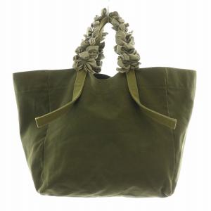 LUDLOW ハンドバッグ トートバッグ フリル キャンバス カーキ