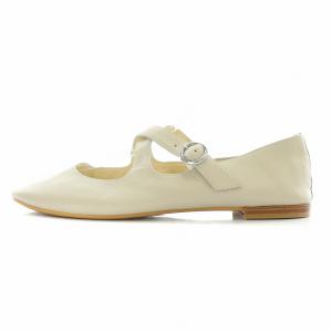 Repetto クロスストラップパンプス フラットシューズ ラウンドトゥ レザー 39 24.7cm ベージュ