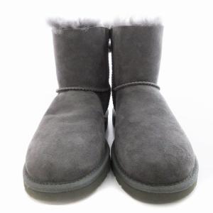 UGG australia MINI BAILEY BOW ムートンブーツ ショートブーツ 裏ボア 靴 シューズ 23cm US6 グレー 1005062
