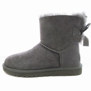 UGG australia MINI BAILEY BOW ムートンブーツ ショートブーツ 裏ボア 靴 シューズ 23cm US6 グレー 1005062
