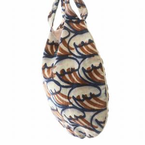 mina perhonen nami エッグバッグ ハンドバッグ ロゴ 総柄 麻 リネン マルチカラー