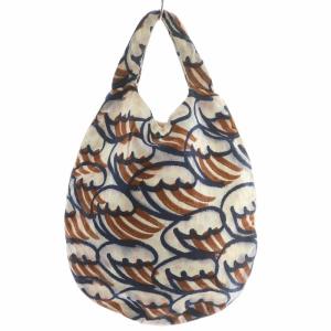 mina perhonen nami エッグバッグ ハンドバッグ ロゴ 総柄 麻 リネン マルチカラー