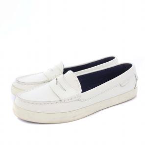 ナンタケットローファー レザー フラット 6.5B 23.5cm 白 ホワイト /KH OF