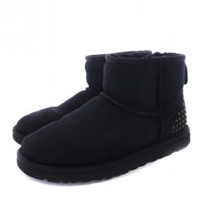 UGG australia クラシックミニ スタッズ ムートンブーツ ショート US7 24cm 黒 ブラック 1005065