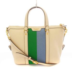 レーシングストライプ ショルダーバッグ トートバッグ 2WAY レザー キャンバス ベージュ 緑 グリーン