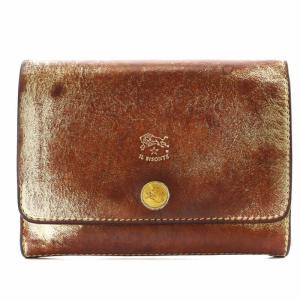 二つ折り財布 小銭入れ レザー 茶 ブラウン /AN14 OF