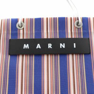 MARNI フラワー カフェ FLOWER CAFE ハンドバッグ トートバッグ ストライプ柄 ピンク 青 ブルー