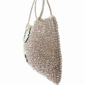 ANTEPRIMA ハンドバッグ リボン ビジュー フェイクパール 装飾 ワイヤー ピンク