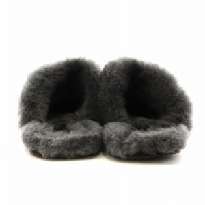 UGG australia スカフェット Scuffette II スリッパ サンダル スエード ボア 24.0cm 黒 ブラック 1106872