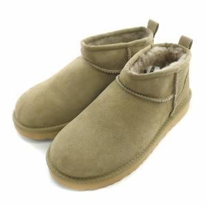 UGG australia Classic Ultra Mini クラシックウルトラミニ ショートブーツ ムートンブーツ 厚底 スエード ロゴ US6