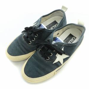 GOLDEN GOOSE ローカットスニーカー シューズ スエード ロゴ CALIFORNIA加工 37 24.5cm 紺 ネイビー