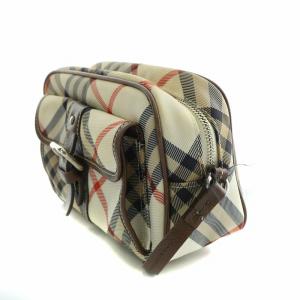 BURBERRY BLUE LABEL ショルダーバッグ ノバチェック柄 レザー 切替 マルチカラー