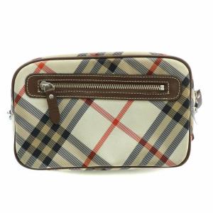 BURBERRY BLUE LABEL ショルダーバッグ ノバチェック柄 レザー 切替 マルチカラー