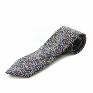 SU MISURA ネクタイ レギュラータイ シルク ペイズリー柄 総柄 紺 ネイビー 茶 ブラウン /BB
