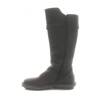 trippen ロングブーツ フラット サイドジップ ベルト レザー 38 24-24.5cm 黒 ブラック