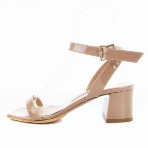 PELLICO ストラップ サンダル ミュール エナメル チャンキーヒール スクエアトゥ シューズ 靴 37 23.5cm