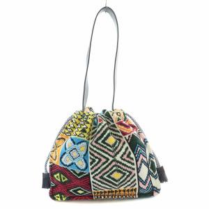 巾着バッグ ワンショルダーバッグ 総柄 タッセル マルチカラー /BB OF