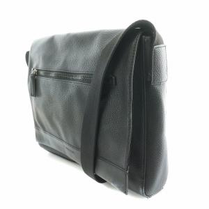 Calvin Klein メッセンジャーバッグ ショルダーバッグ レザー ロゴ 型押し 黒 ブラック