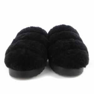 UGG australia  SUPER FLUFF SLIPPER サンダル ボア シャークソール 靴 シューズ 22cm US5 黒 ブラック 1121751