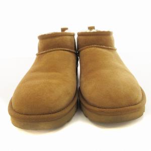 UGG australia Classic Ultra Mini ムートンブーツ ショートブーツ ブーティ 裏ボア スエード 24cm US7 茶 ブラウン