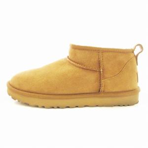 UGG australia Classic Ultra Mini ムートンブーツ ショートブーツ ブーティ 裏ボア スエード 24cm US7 茶 ブラウン