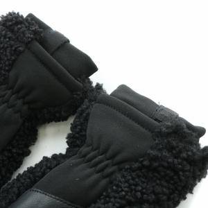UGG australia Sherpa Mitten Logo シェルパミトンロゴ 手袋 ボア 牛革 レザー 切替 黒 ブラック 20168BX