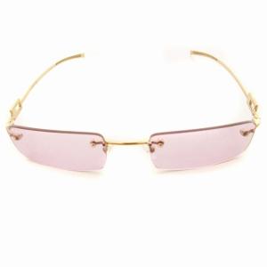 GUCCI STRASS 577 サングラス リムレス ビジュー スクエア型 5119 135 紫 パープル GG1778