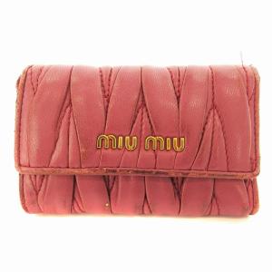 キーケース 6連 マテラッセ レザー 鍵入れ ロゴ 型押し ピンク /MM OF