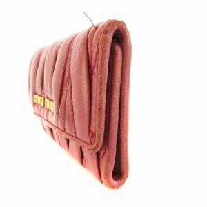 miumiu キーケース 6連 マテラッセ レザー 鍵入れ ロゴ 型押し ピンク /MM OF