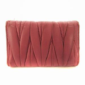 miumiu キーケース 6連 マテラッセ レザー 鍵入れ ロゴ 型押し ピンク /MM OF