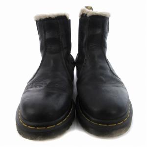Dr.Martens ボア チェルシーブーツ サイドゴア ショートブーツ レザー 靴 シューズ 24cm UK5 黒 ブラック 2976