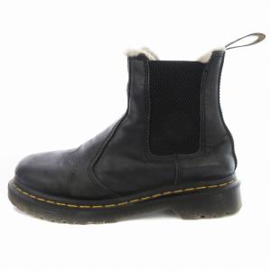 Dr.Martens ボア チェルシーブーツ サイドゴア ショートブーツ レザー 靴 シューズ 24cm UK5 黒 ブラック 2976