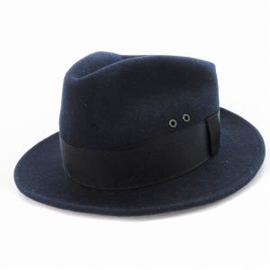 中折れハット ハトメ スエード アメカジ 帽子 紺 ネイビー /MM SH OF